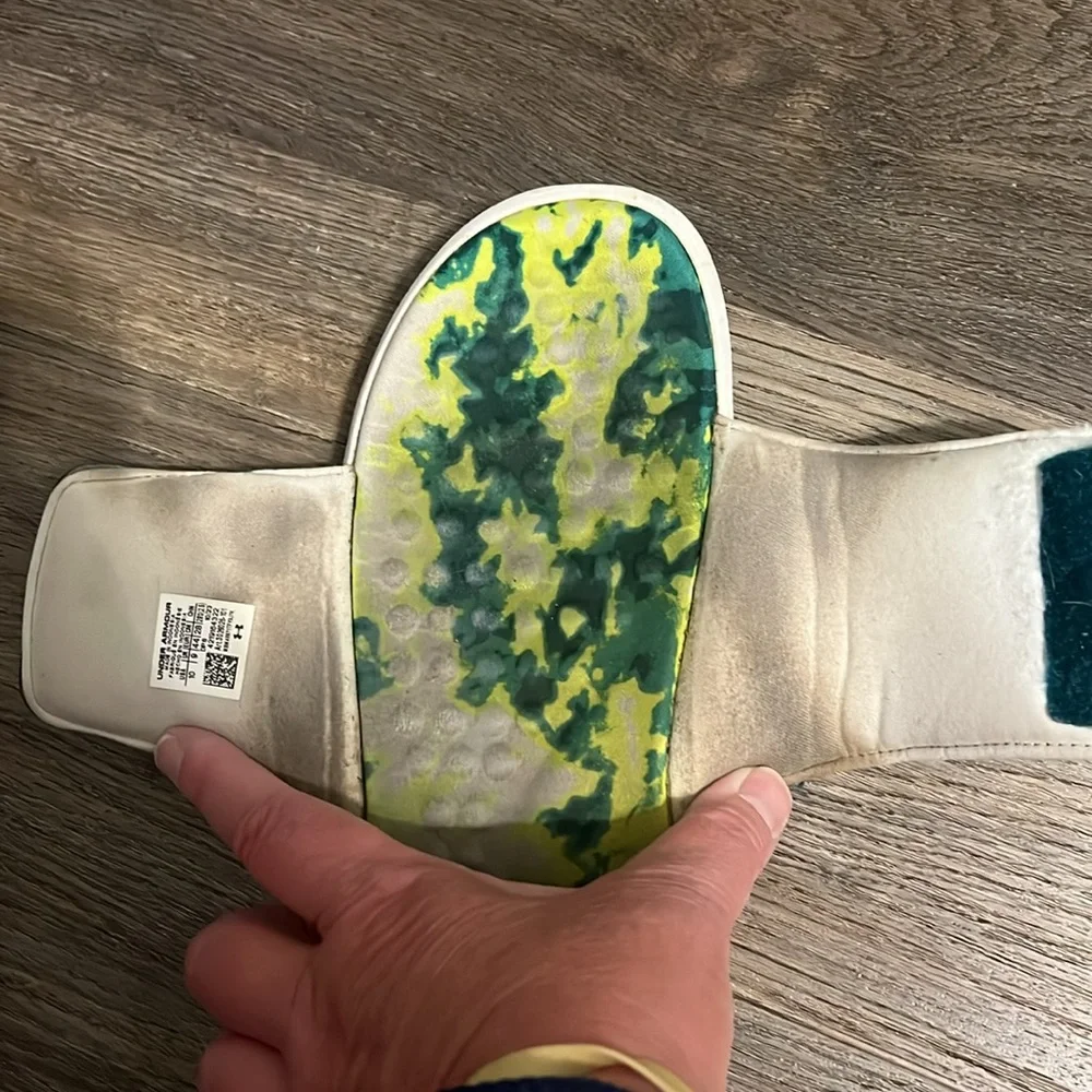Under Armour Ignite Pro Green Slides Slip On Shoes Size 10